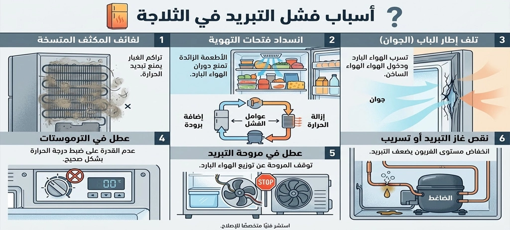 لماذا تفشل الثلاجة في التبريد؟